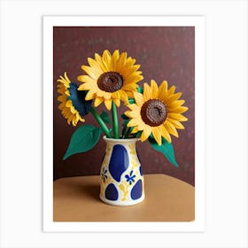 Sunflowers In A Vase Art Print