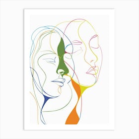 Simplicity Lines Woman Abstract Portraits 3 Art Print