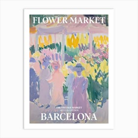 Vintage Flower Market Painting Barcelona 5 Art Print