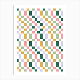 Checkered Nostalgic Squares Art Print