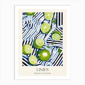 Marche Aux Fruits Limes Fruit Summer Illustration 1 Art Print