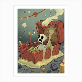 Skeleton In A Box 1 Art Print