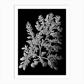 Thyme Leaf Linocut 2 Art Print