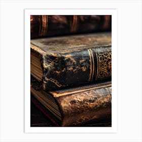 Old Books On A Wooden Table 1 Art Print