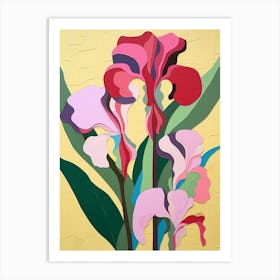 Cut Out Style Flower Art Iris 1 Art Print