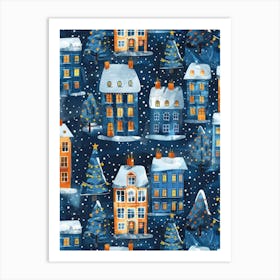 Christmas Houses Art Print