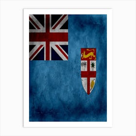 Fiji Flag Texture Art Print