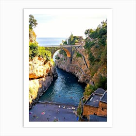 Furore Fjord, Hidden Gem In The Amalfi Coast, Salerno, Italy Art Print