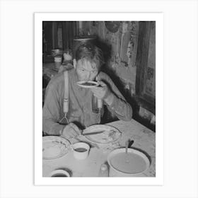 Tenant Farmer Drinking Coffee At Noonday Meal, Near Muskogee, Oklahoma, See General Caption Number Art Print
