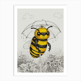 Bee With Umbrella 5 Art Print