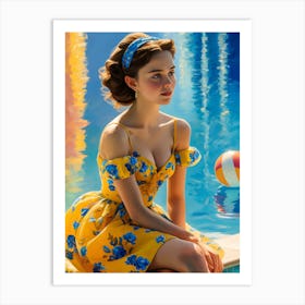 Girl In A Yellow Dress Art Print