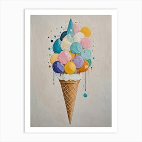 Colourful Ice Cream Cone Poster