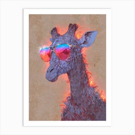 Giraffe With Sunglasses 6 Art Print