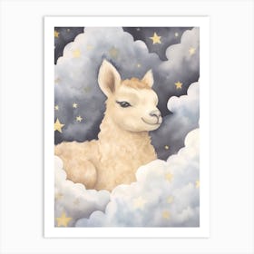 Sleeping Baby Alpaca 1 Art Print