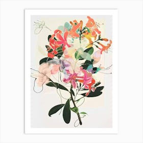 Honeysuckle 1 Collage Flower Bouquet Art Print