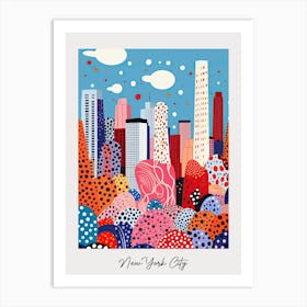 Poster Of New York City, Illustration In The Style Of Pop Art 3 Art Print