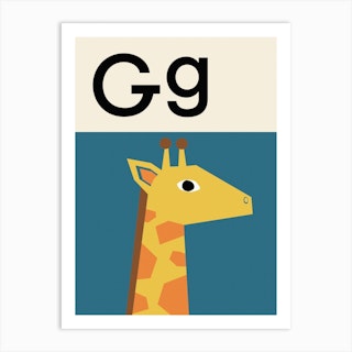 G For Giraffe Art Print