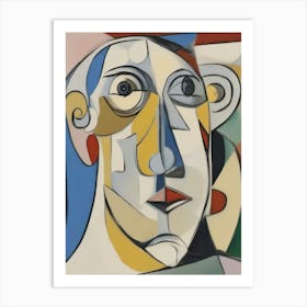 Picasso'S Head Style Abstract Art Print