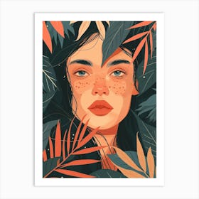 Girl In The Forest Art Print