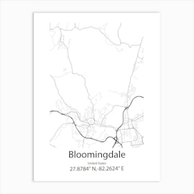 Bloomingdale,United States Minimalist Map Art Print