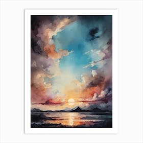 Abstract Glitch Clouds Sky (44) Art Print