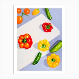 Bell Pepper 2 Tablescape vegetable Art Print