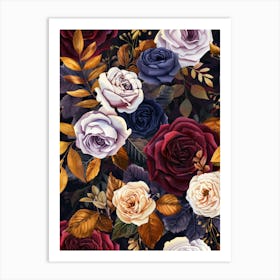 Roses Wallpaper Art Print