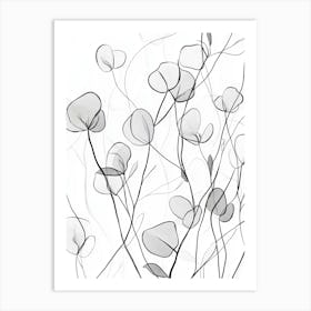 Black And White Flowers 3 Art Print