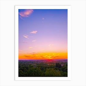 A Watercolor Creation Rich With Springs Flush Of Colors Backlit By The Glow Of The Summer Sunset (1) Art Print