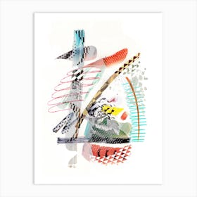 Colourful Patterned Brushstrokes Art Print