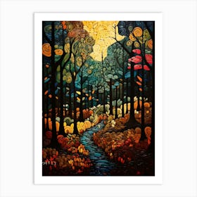 Forest Abstract Minimalist 11 Art Print