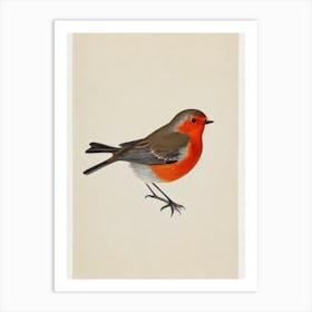 Robin Illustration Bird Art Print