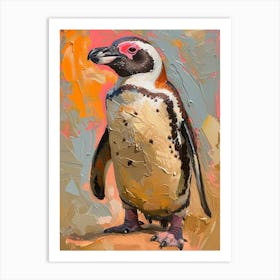 African Penguin Grytviken Oil Painting 3 Art Print