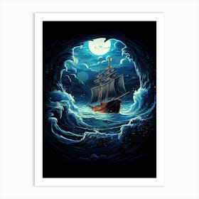 Ship In The Ocean Art Print