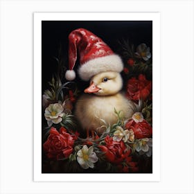 Traditional Christmas Duckling 1 Art Print
