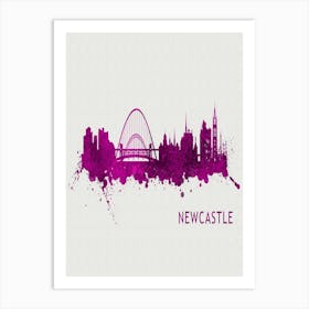 Newcastle Upon Tyne England City Purple Art Print