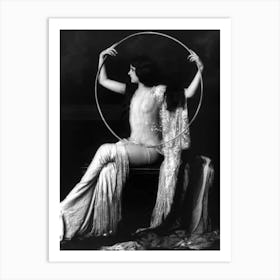 Flapper Follies, Risque Woman With Hoop Art Print