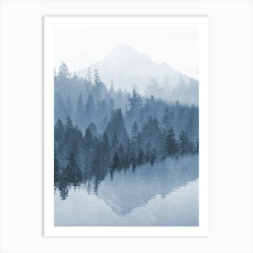 Mount Hood Forest Lake Reflection Art Print