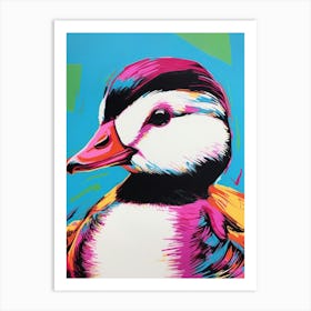 Andy Warhol Style Bird Bufflehead 4 Art Print
