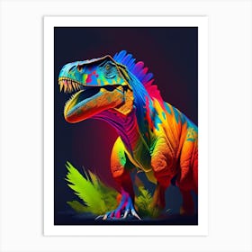 Nigersaurus 1 Primary Colours Dinosaur Art Print