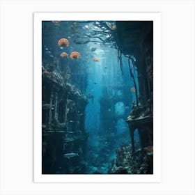 Underwater Ruins Art Print