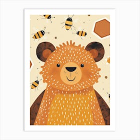 Bear With Bees 1 Art Print