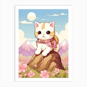 Kawaii Cat Drawings Art Print