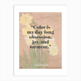 Artist Quote Claude Monet Art Print