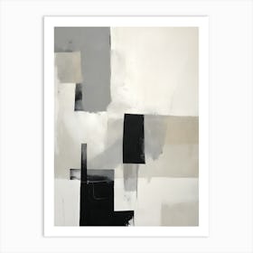 Abstract Black And White Painting 6 Art Print