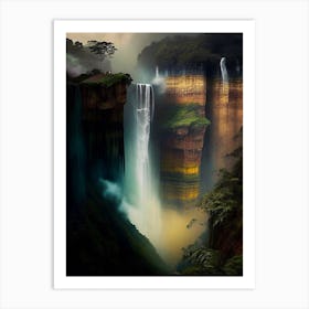 Tequendama Falls, Colombia Nat Viga Style (2) Art Print