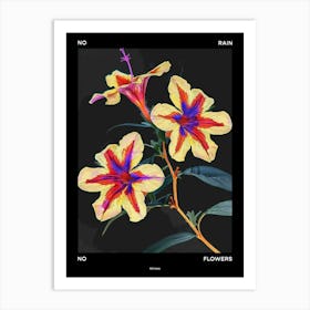 No Rain No Flowers Poster Petunia 1 Art Print