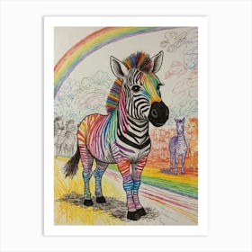 Rainbow Zebra 7 Art Print