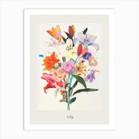 Lily 1 Collage Flower Bouquet Poster Art Print