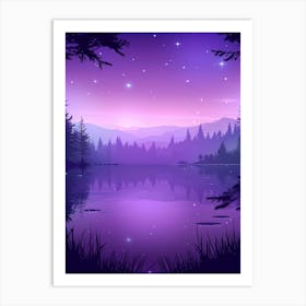 Lake At Night Art Print